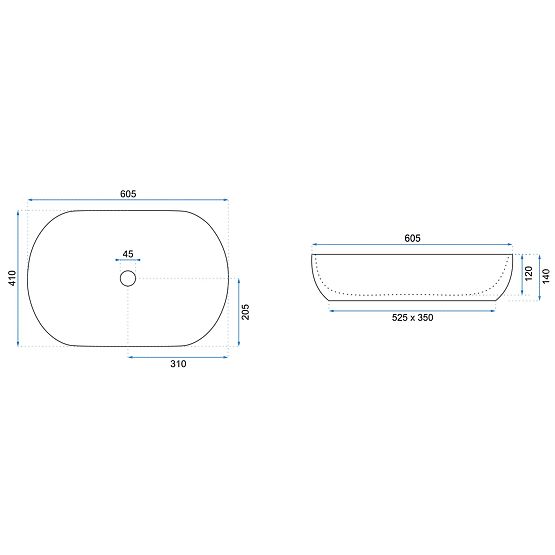Nadčasové umývadlo Rea CLEO 61 Black edge