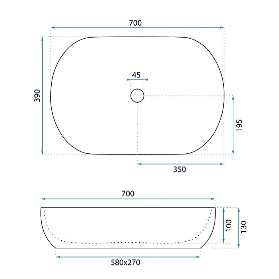 Nadčasové umývadlo Rea Cleo 71 White