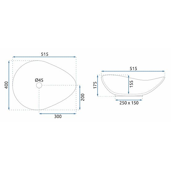 Nadčasové umývadlo Rea Dora Stone