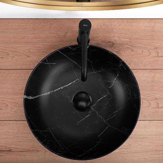 Nadčasové umývadlo Rea Fibo čierne matné