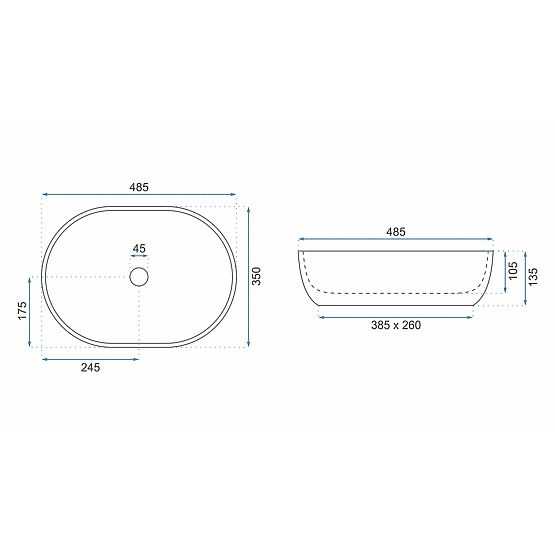 Nadčasové umývadlo Rea Lara Grey