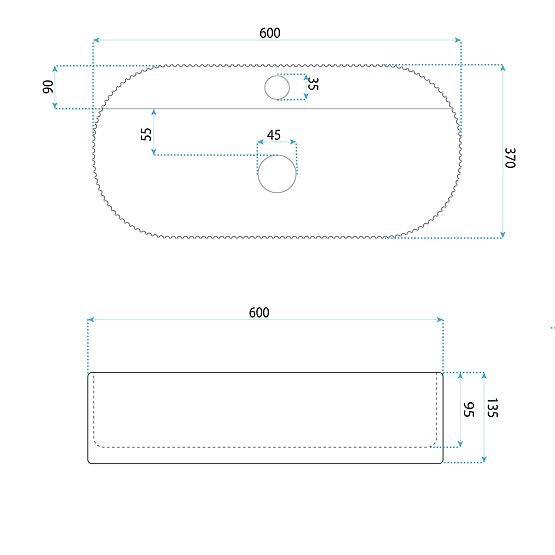 Nadčasové umývadlo Rea Marcela 60