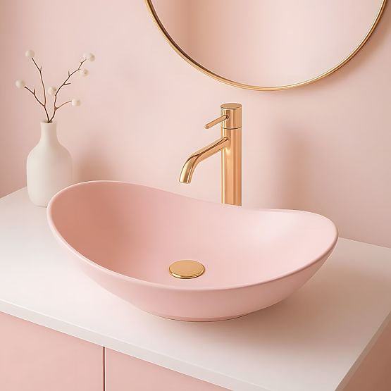 Nadčasové umývadlo Rea Royal Powder Pink Matt