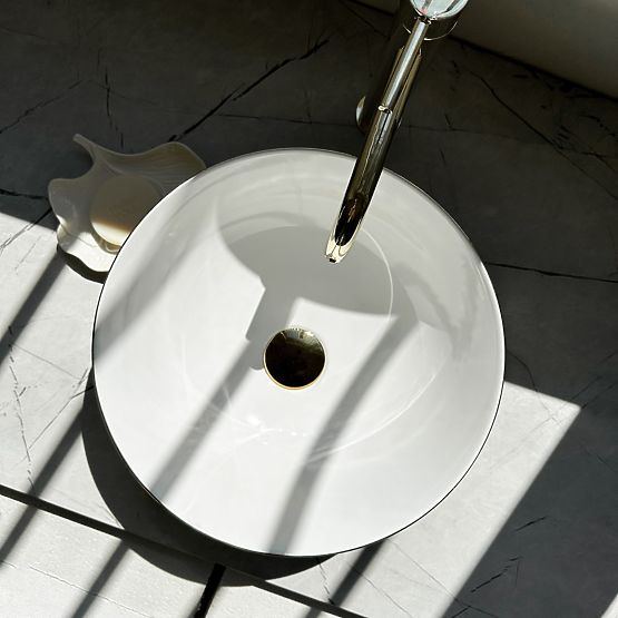 Nadčasové umývadlo REA STELLA WHITE GOLD BRUSH