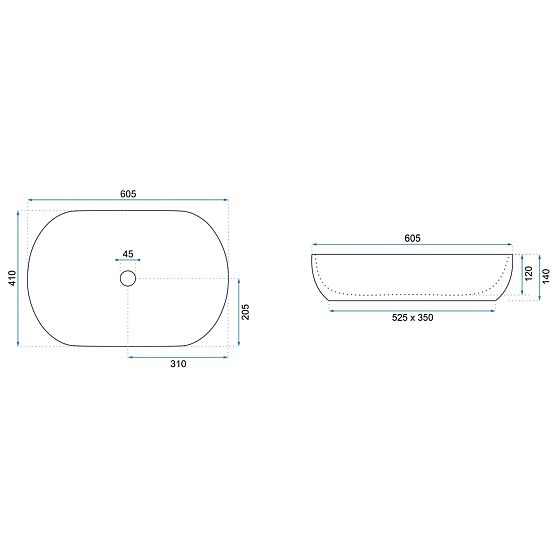 Nadstavbové umývadlo Rea CLEO 61 BLACK AIAX MATT