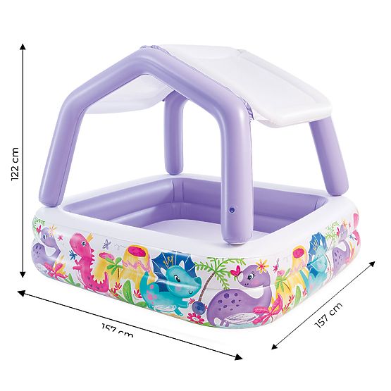 Nafukovací bazénik s prístreškom pre deti fialový INTEX 57470-DINO