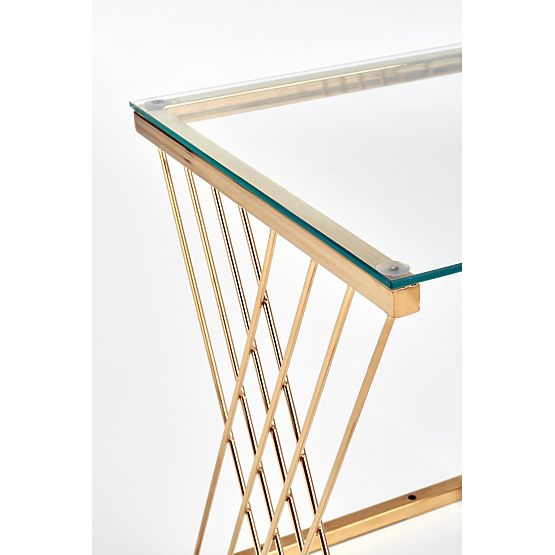 NANCY stolík zlatý / priehľadný
