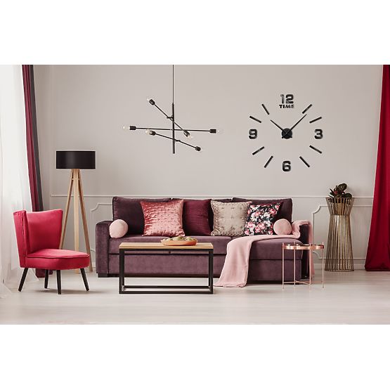 Nástenné hodiny Diy BAST 3D čierne