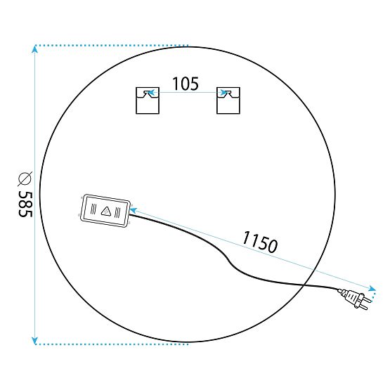 NÁSTENNÉ LED ZRKADLO 60cm BAS