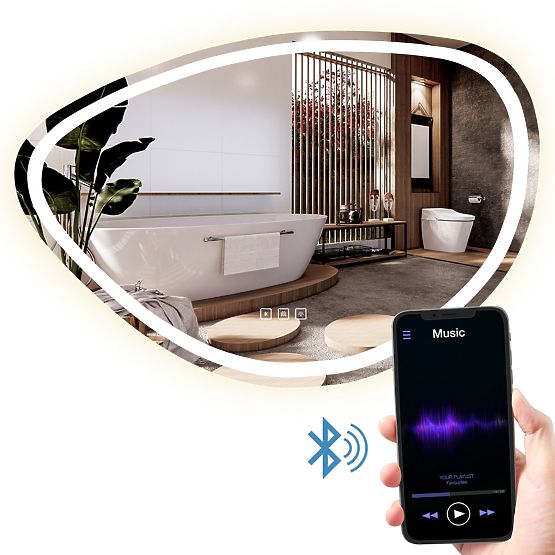 NÁSTENNÉ LED ZRKADLO S BLUETOOTH FUNKCIOU 70x100cm FOG