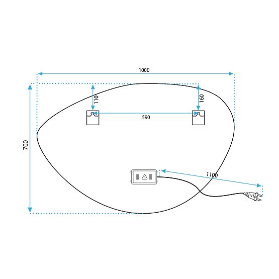 NÁSTENNÉ LED ZRKADLO S BLUETOOTH FUNKCIOU 70x100cm FOG