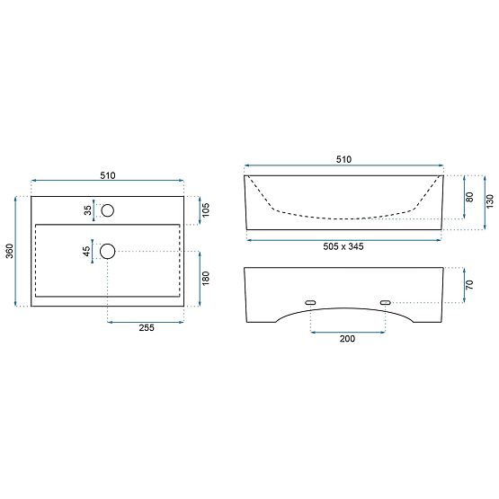 Nástenné/nábytkové umývadlo Rea Bonita