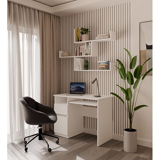 Nástenné Police KOBI Do Obývacej Izby BIELA