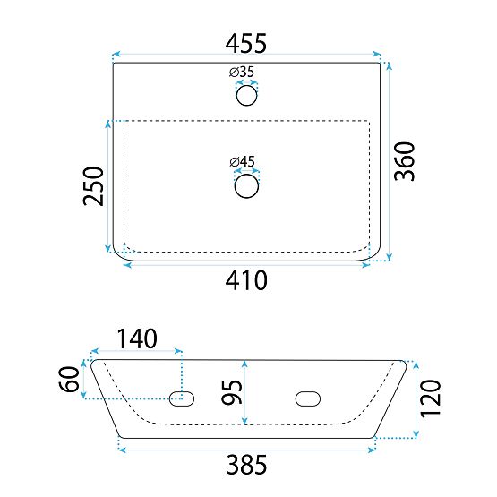 Nástenné umývadlo na dosku Rea Altea Cloudy
