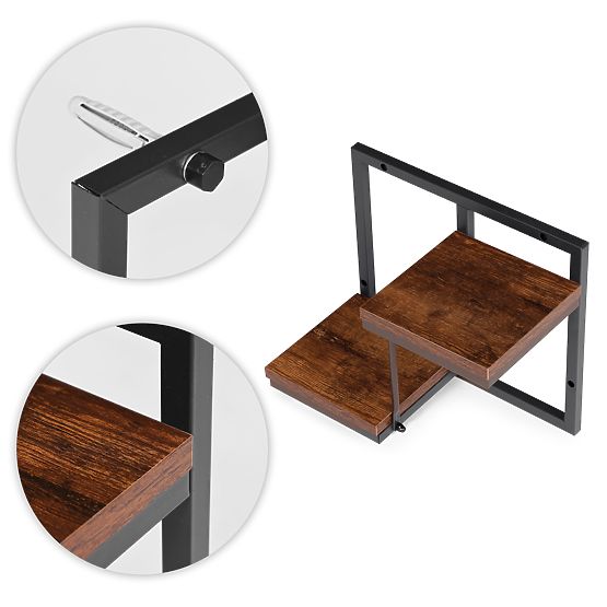 Nástenný kvetinový stojan, závesná polica na kvety a dekorácie, 2 úrovne, loft ModernHome