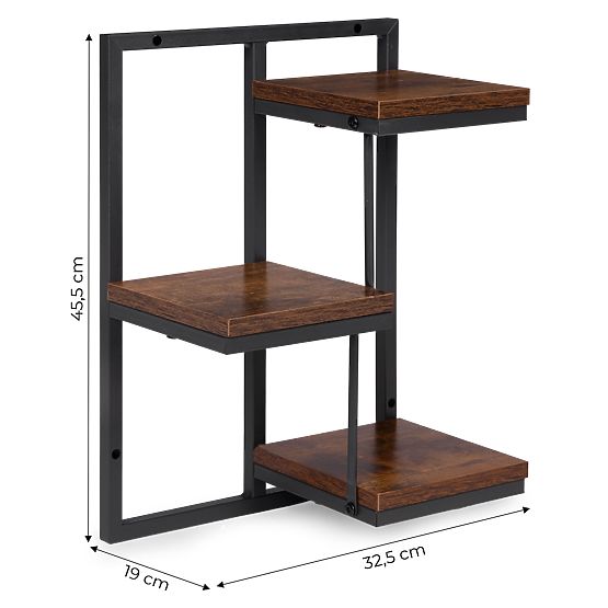 Nástenný kvetinový stojan závesná polica na kvety dekorácia 3 úrovne loft ModernHome