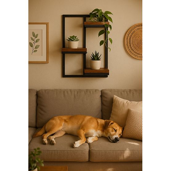 Nástenný kvetinový stojan závesná polica na kvety dekorácia 3 úrovne loft ModernHome