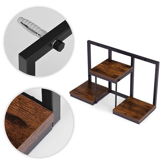 Nástenný kvetinový stojan závesná polica na kvety dekorácia 3 úrovne loft ModernHome