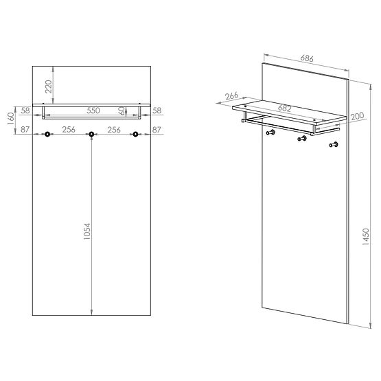 Nástenný vešiak Nevio - dub artisan