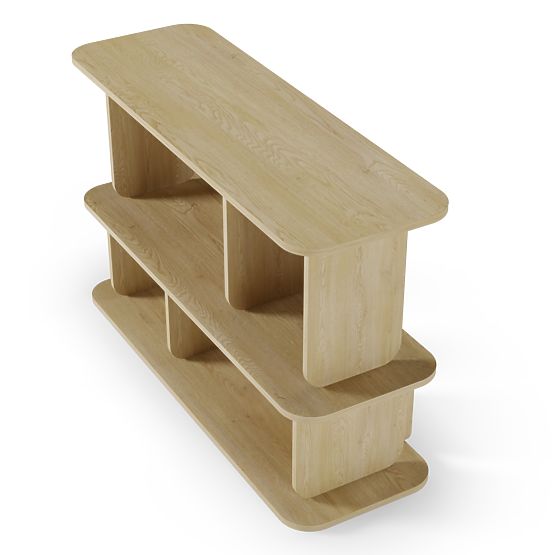 Nízky regál Tulumo, zaoblený, Dub Cremona Torro