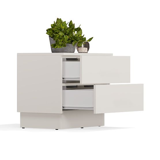 Nočný stolík AMBER 2S s 2 zásuvkami do spálne KAŠMÍR Béžová