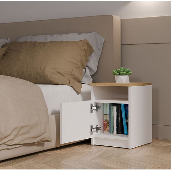 Nočný stolík GALAX 30/1D BIELA-ARTISAN