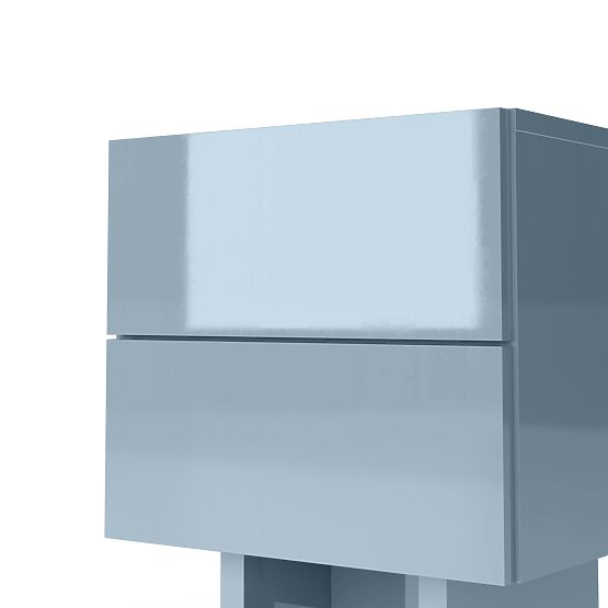 Nočný stolík Glim, dymovo modrá, lesklý