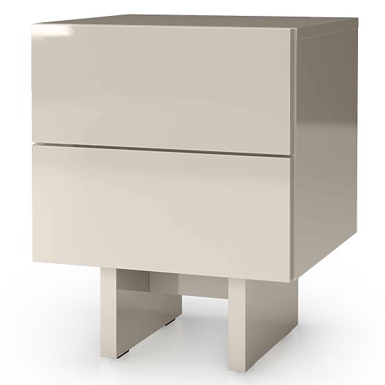 Nočný stolík Glim, kašmírový, lesklý