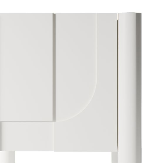 Nočný stolík Lunaria s frézovaným čelom, biely