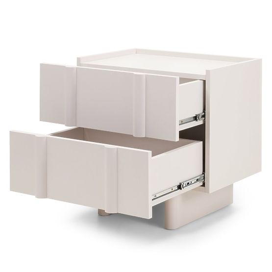 Nočný stolík Moss kašmírový, zaoblený