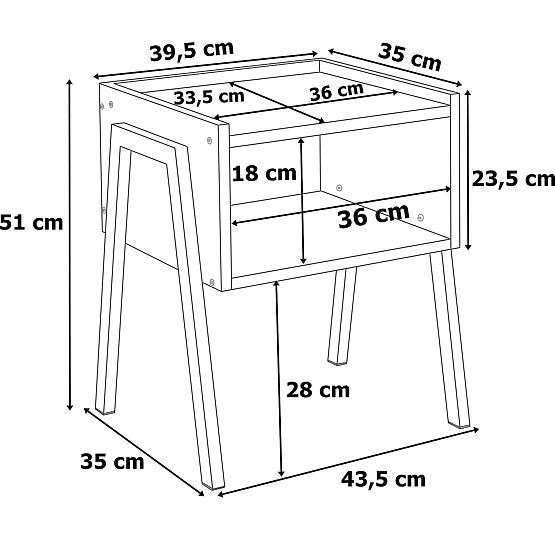 Nočný stolík SKIVE MODERN OAK