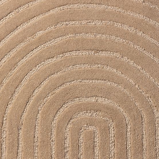 Obdĺžnikový koberec Isla, oblúky, tuftovaný, vlnený, tmavo béžový, Veľkosť kobercov: 190x290