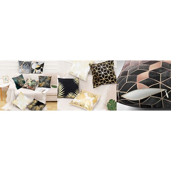 Obliečka na vankúš 3D - zeleno-zlatá