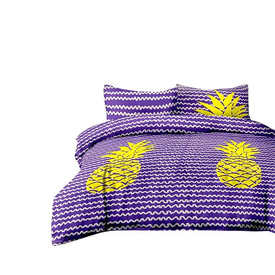 Obliečky BASIC - AMELIAHOME fialová farba tlačený motív moderný štýl moderný 155x220*2+80x8