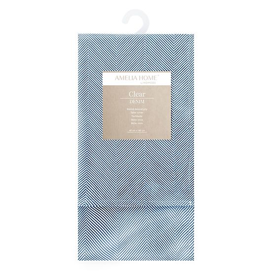 Obrus CLEAR farba námornícka modrá tlačený motív boho 40x140 ameliahome