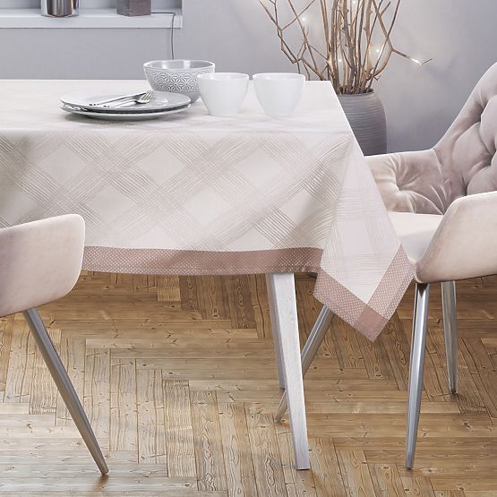 Obrus MILLUZA krémová metalizovaná klasický motív 140x300 ameliahome