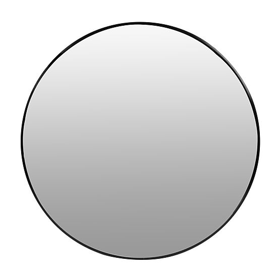 Okrúhle nástenné zrkadlo 80 cm závesné moderný čierny rám hliník ModernHome