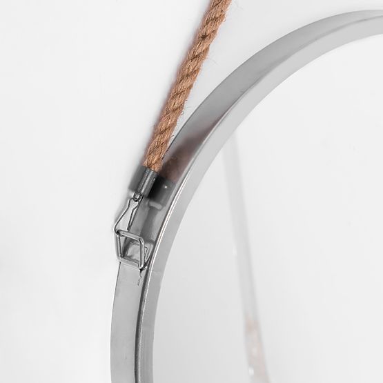 OKRÚHLE STRIEBORNÉ ZRKADLO NA LANE 40CM KLMH-0410S-1