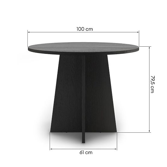 Okrúhly jedálenský stôl Merlo 100 cm, čierny
