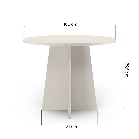 Okrúhly jedálenský stôl Merlo 100 cm, kašmír