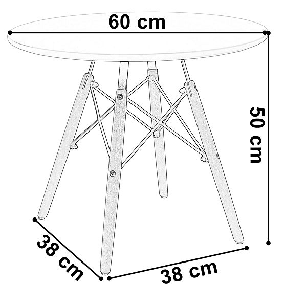Okrúhly stôl PARIS DTW 60 cm biely