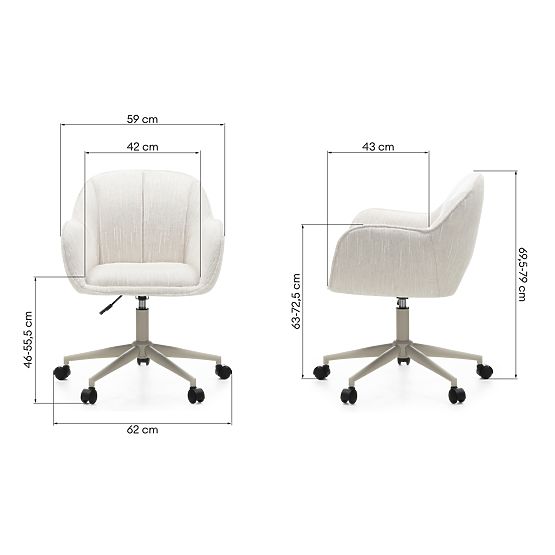 Otočná stolička Almeria, krémová/béžové nohy