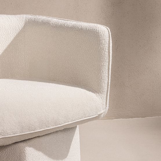 Otočná stolička One biela, boucle