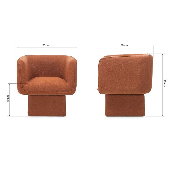 Otočná stolička One medená, boucle