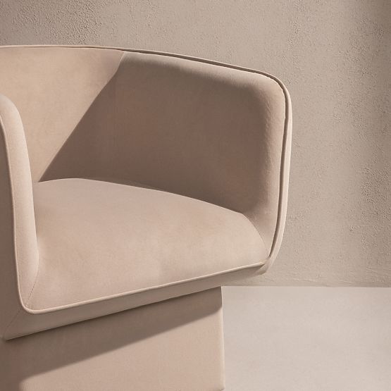 Otočná stolička One svetlo béžová, velúr