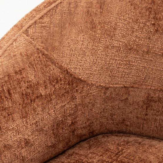 Otočná stolička Rumble medená, oblý tvar