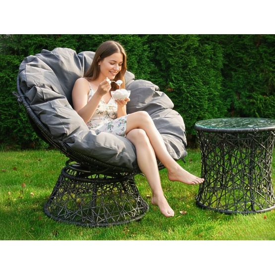 Otočná stolička z šedého technoratanu TWIST