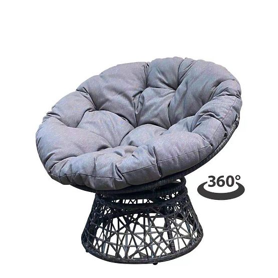 Otočná stolička z šedého technoratanu TWIST