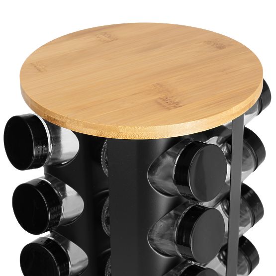 Otočný stojan na korenie ROMERO 16 pohárov + 72 nálepiek