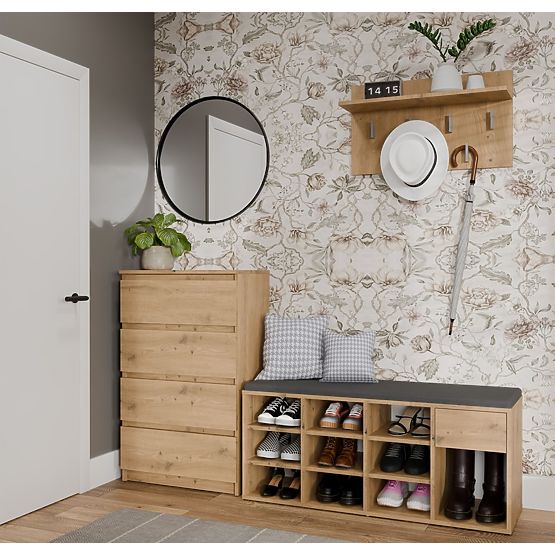 Otvorená botníková skrinka TALLIN DUB ARTISAN do predsiene